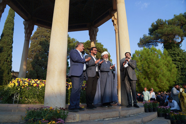 Holding the Mahfel Celebration at the Tomb of Hafez in Shiraz