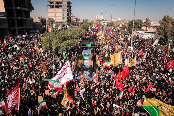 مراسم تشییع پیکر رهبر انقلاب در کربلا و نجف